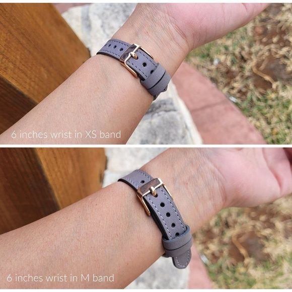 Premium Leather Apple Watch Band Straps Gray Slate in Medium (M) Size main image 4